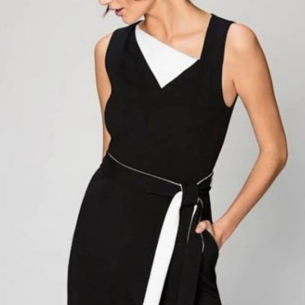 Calvin Klein Collection Black Jumpsuit with White Accent